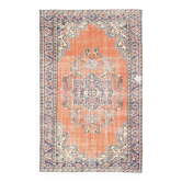 6x9 Turkish Classic Pattern Orange Green Vintage Rug, 174x279Cm