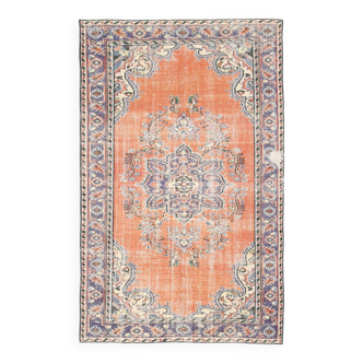 6x9 Turkish Classic Pattern Orange Green Vintage Rug, 174x279Cm