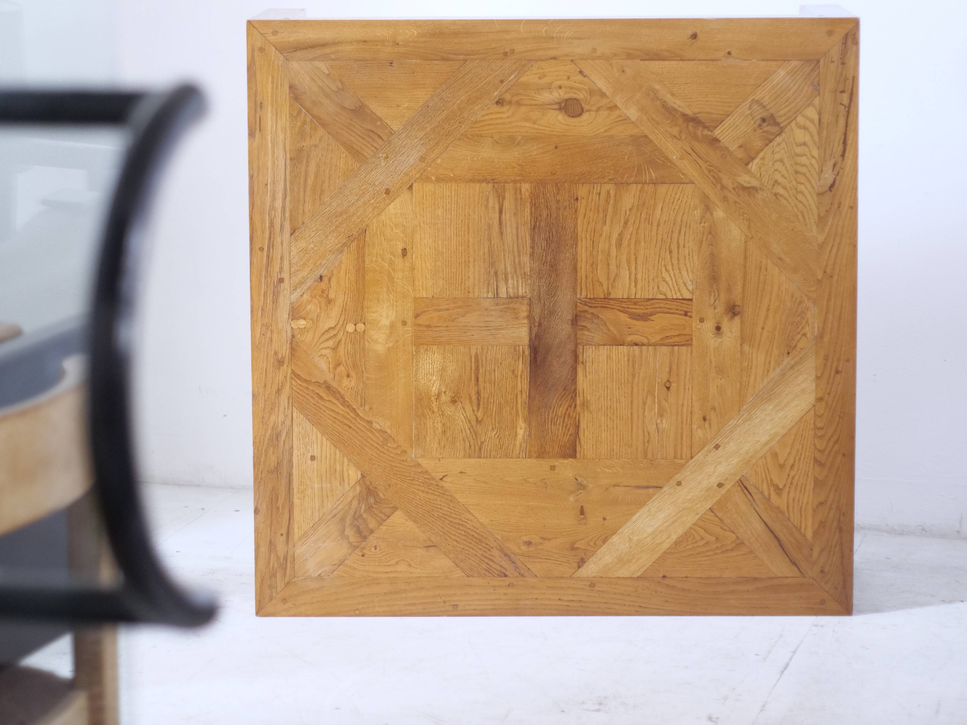 solid oak coffee table Aremberg parquet pattern from the 19th century