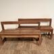 Schoolboys' bench with exotic wooden slats -XXeme