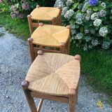 High stools mulched in oak