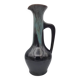 Large vase in glazed ceramic stoneware flamed effect brown and turquoise 35.5 cm