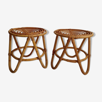 Pair of bamboo stools