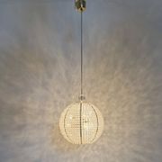 Brass & acrylic ball hanging lamp pendant by Emil Stejnar, 1950s
