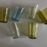 Set of 6 glass shot glasses from Biot 1960