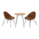 Mid-Century Italian Coffee Table and Two Chairs, 1960s