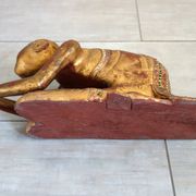 Statue Moine bouddhiste Birman en prière, XIXe siècle