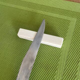 Set of 12 vintage knife rests in polished bone - ivory look, minimal