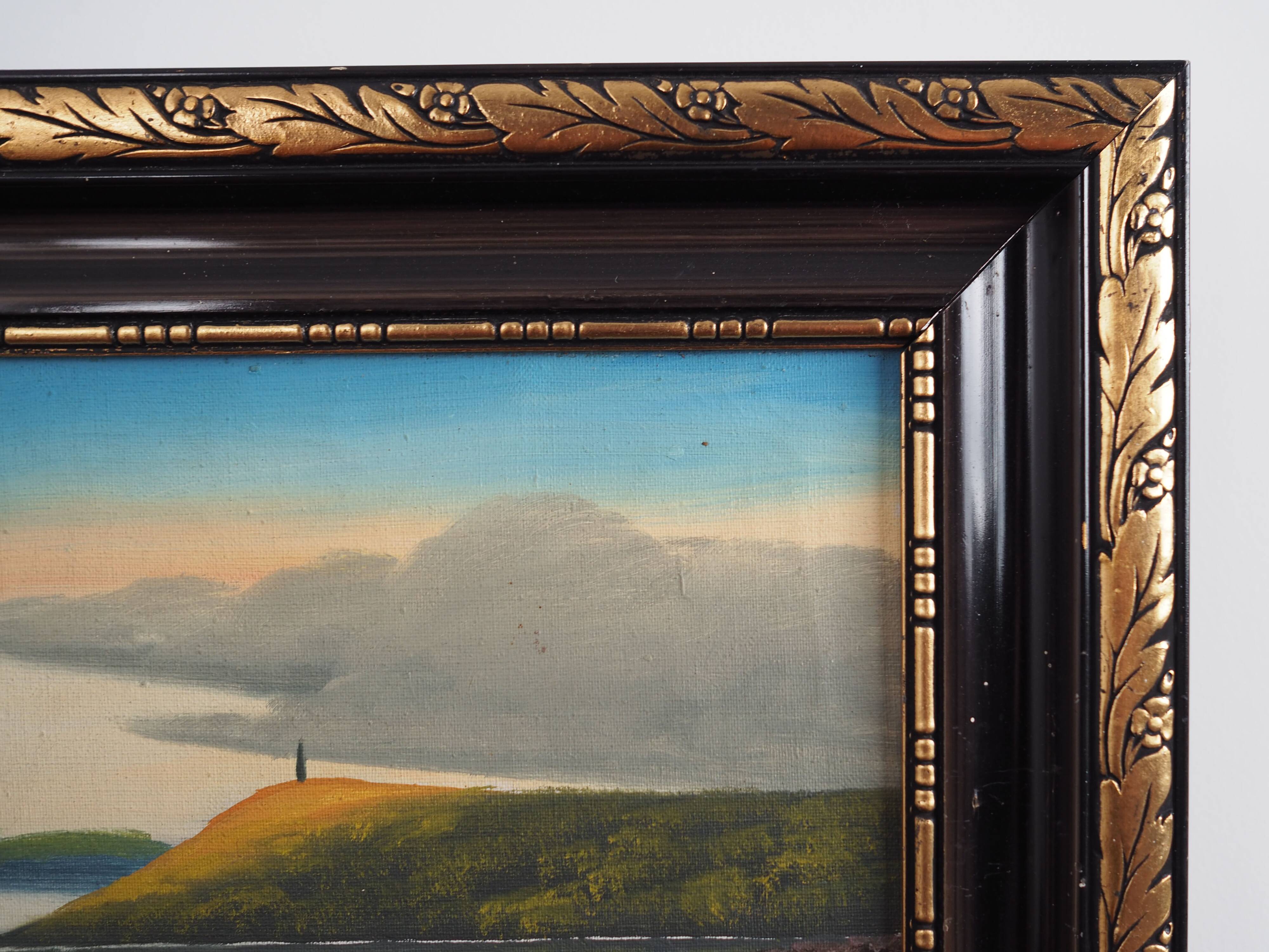 Painting „The Landscape with Hills”, Scandinavian design, 1970s, by V. Kier