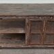 Antique wooden and metal accent furniture with mesh doors