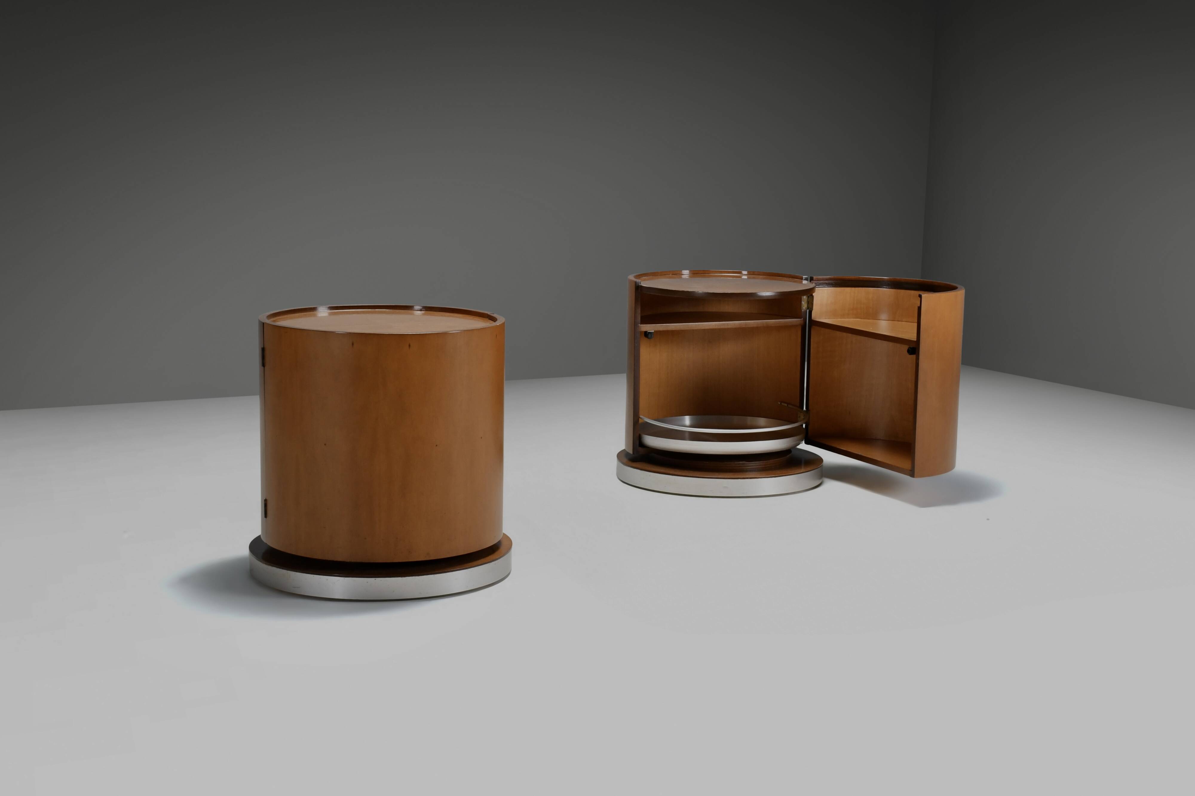 Set of Round Wooden Dry Bars by Mario Sabot, Italy 1970s