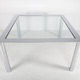 Square chrome-plated steel table by Sergio Mazza for Cinova, Italy, 1970s
