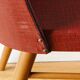 Chaise en skai rouge, pieds compas, années 60