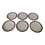 Digoin sarreguemines opaque porcelain dinner plates, pasteur pattern