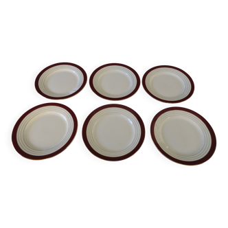 Digoin sarreguemines opaque porcelain dinner plates, pasteur pattern