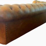 Chesterfield 3-seater sofa in brown leather