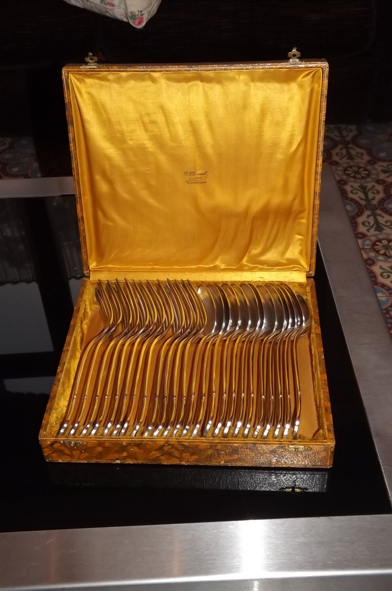 24 cutlery forks and spoons ercuis 20th