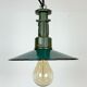 Industrial Green Enamel Pendant Lamp with Cast Aluminium Top, 1960