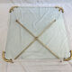 Coffee table and its 4 associated nesting tables in plexiglass and gold metal