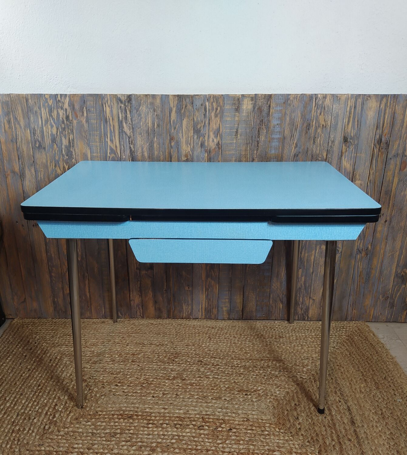 Blue Formica table