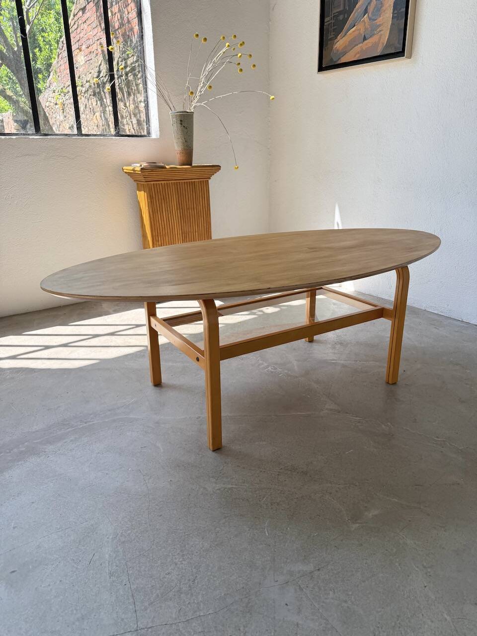 Oval coffee table beech 1980 Aalto Ikea