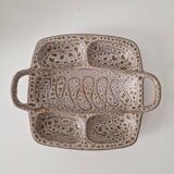 Dish with aperitif compartment / empty pocket signed Austruy Vallauris