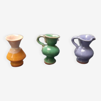 Set of 3 mini terracotta pitchers