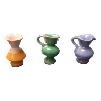 Set of 3 mini terracotta pitchers