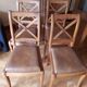 Wooden chair with leather seat