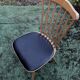 Chaise Baumann modèle menuet assise simili cuir noir