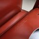 Red leather dining chairs by De Couro Brazil, 1980s - set of 4