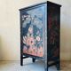 Antique Chinese cabinet in black and red lacquered wood – painted decoration on