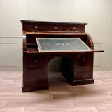 Cylinder desk in flamed mahogany empire style 19th century