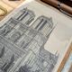Printed in 1906, Notre-Dame Cathedral, Paris.