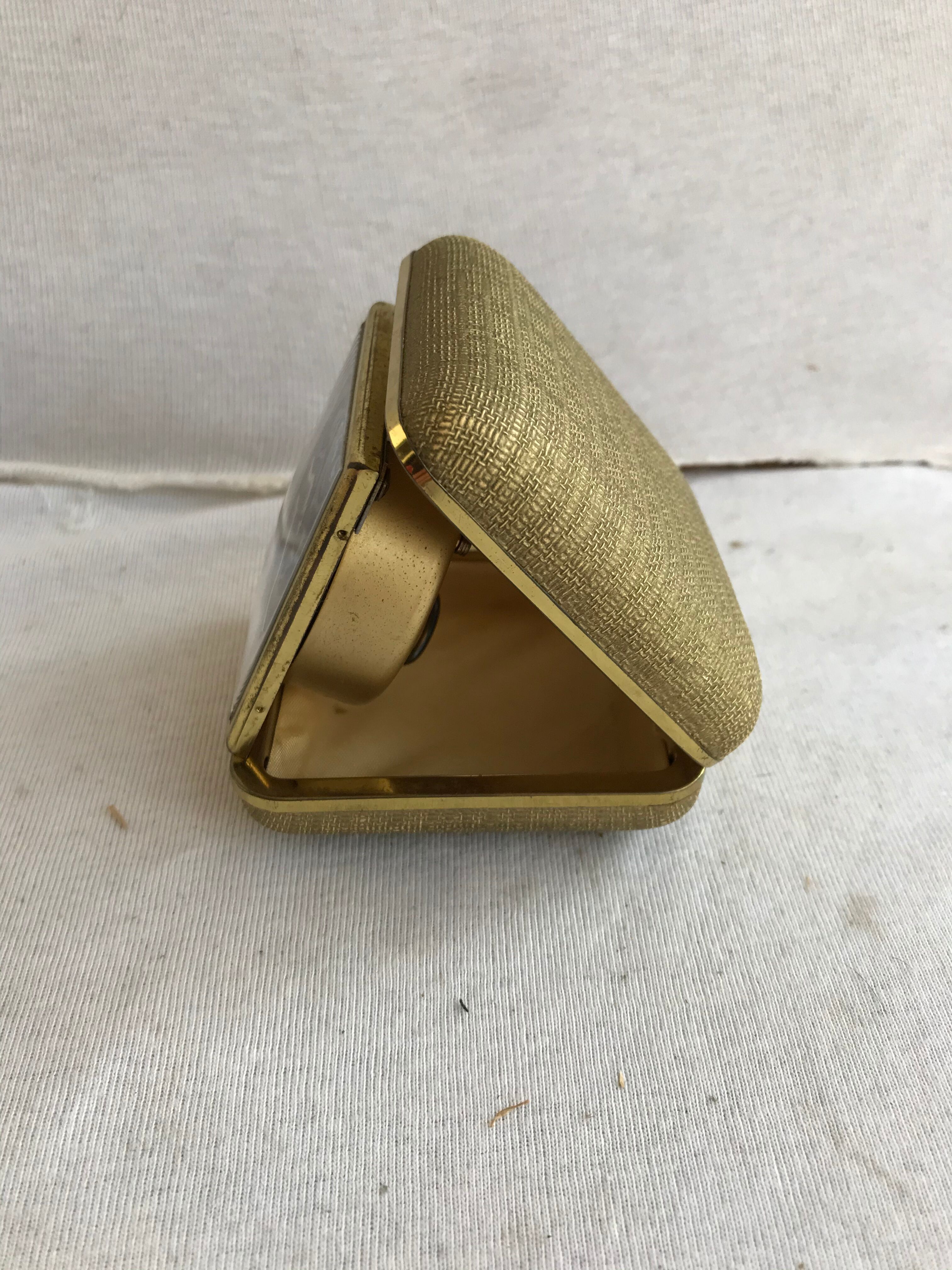 Old europa 2 travel alarm clock with 70's vintage gold case