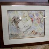 Watercolor Rooster Signed and Dated