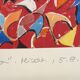 Helmut Dittmann – "Addition", Dynamic Abstract Painting on Red Ground, 1989