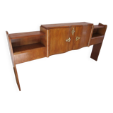 Headboard – console – sideboard – art deco – 2 doors – 2 niches in solid walnut e
