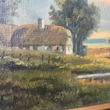 Vintage Landscape oil on canvas With Wooden frame