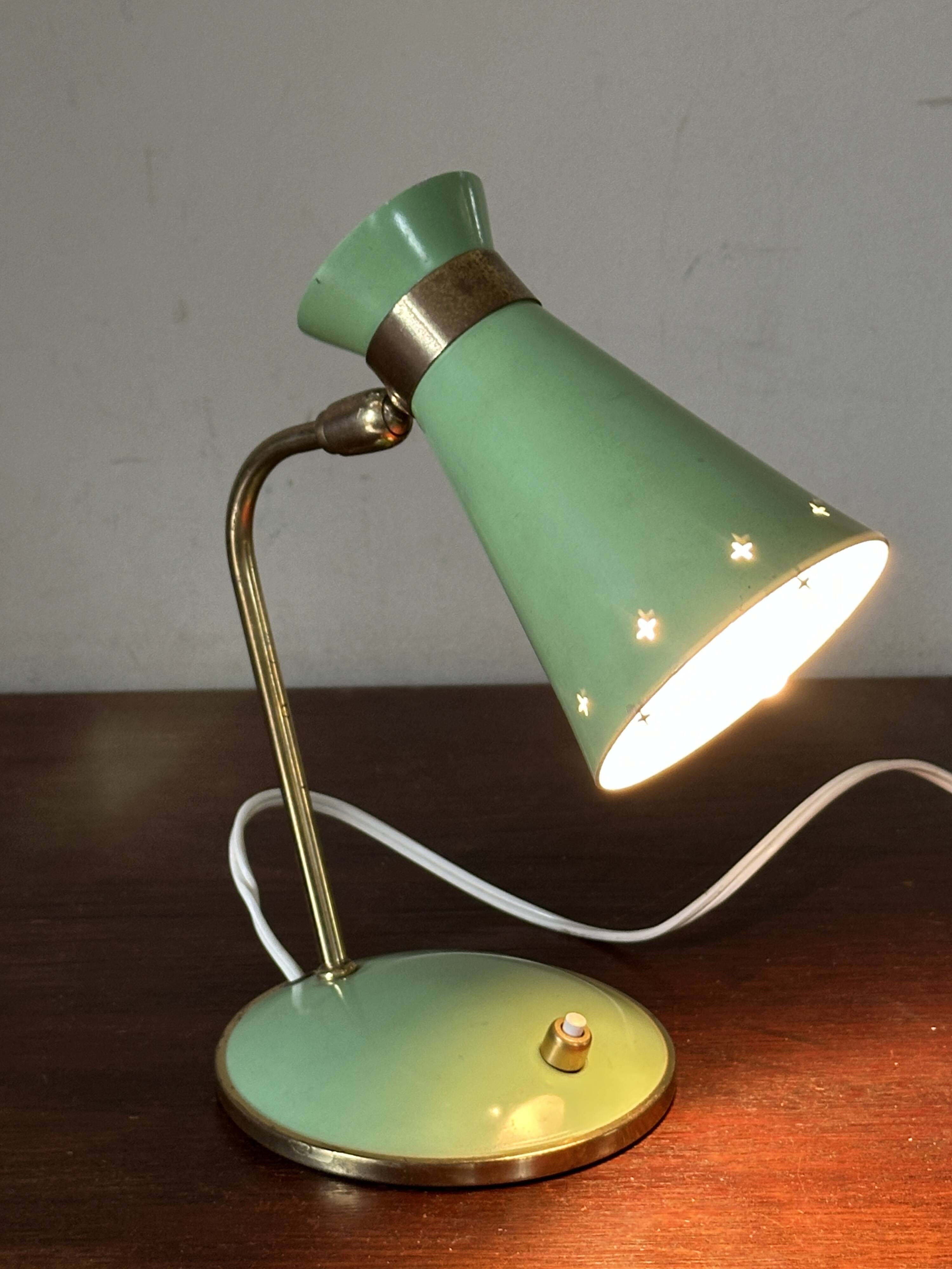Lampe cocotte diabolo verte design années 60