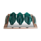 Art deco mirror tray and its three ravires