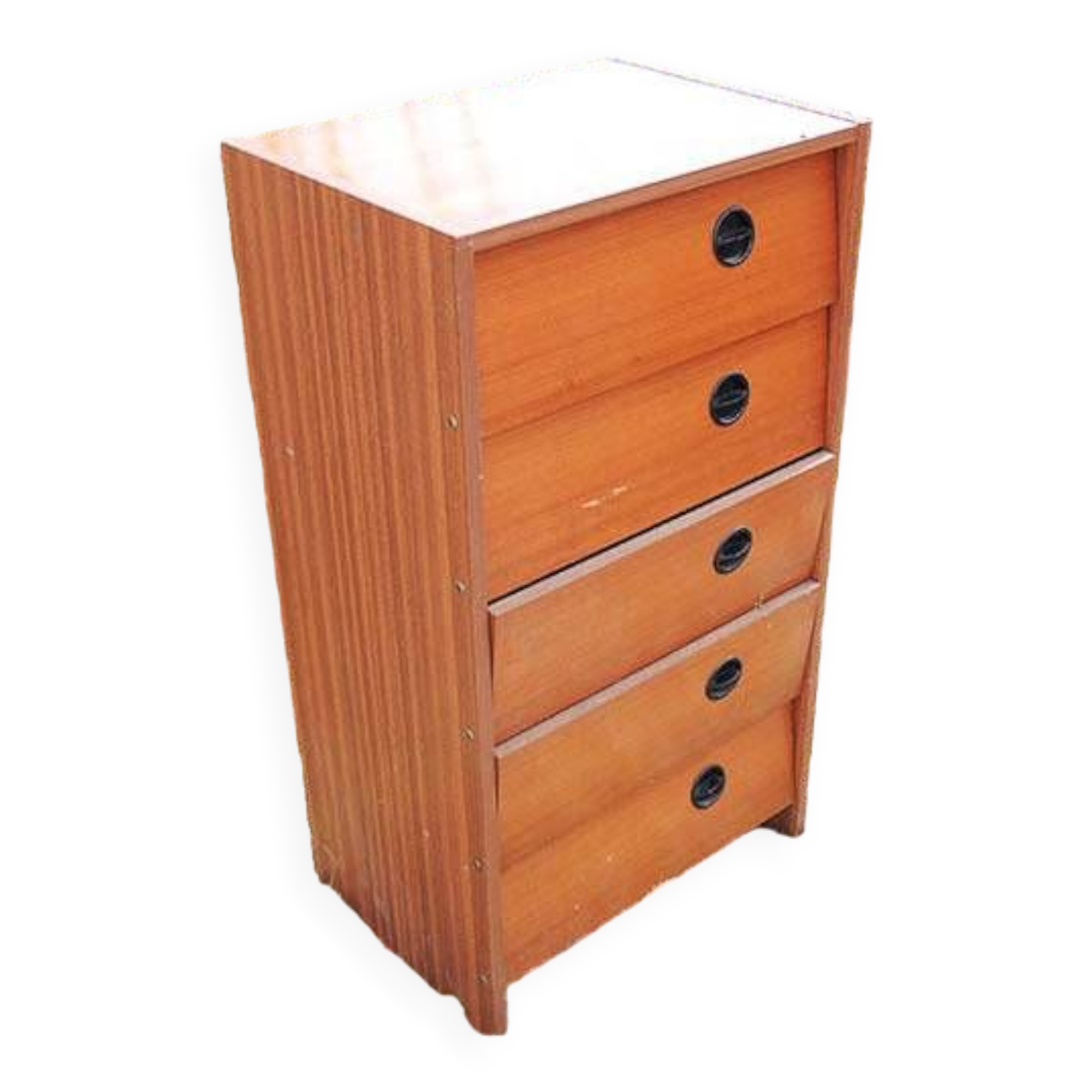 Old Shoe Cabinet with 5 Wooden Lockers