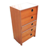 Old Shoe Cabinet with 5 Wooden Lockers