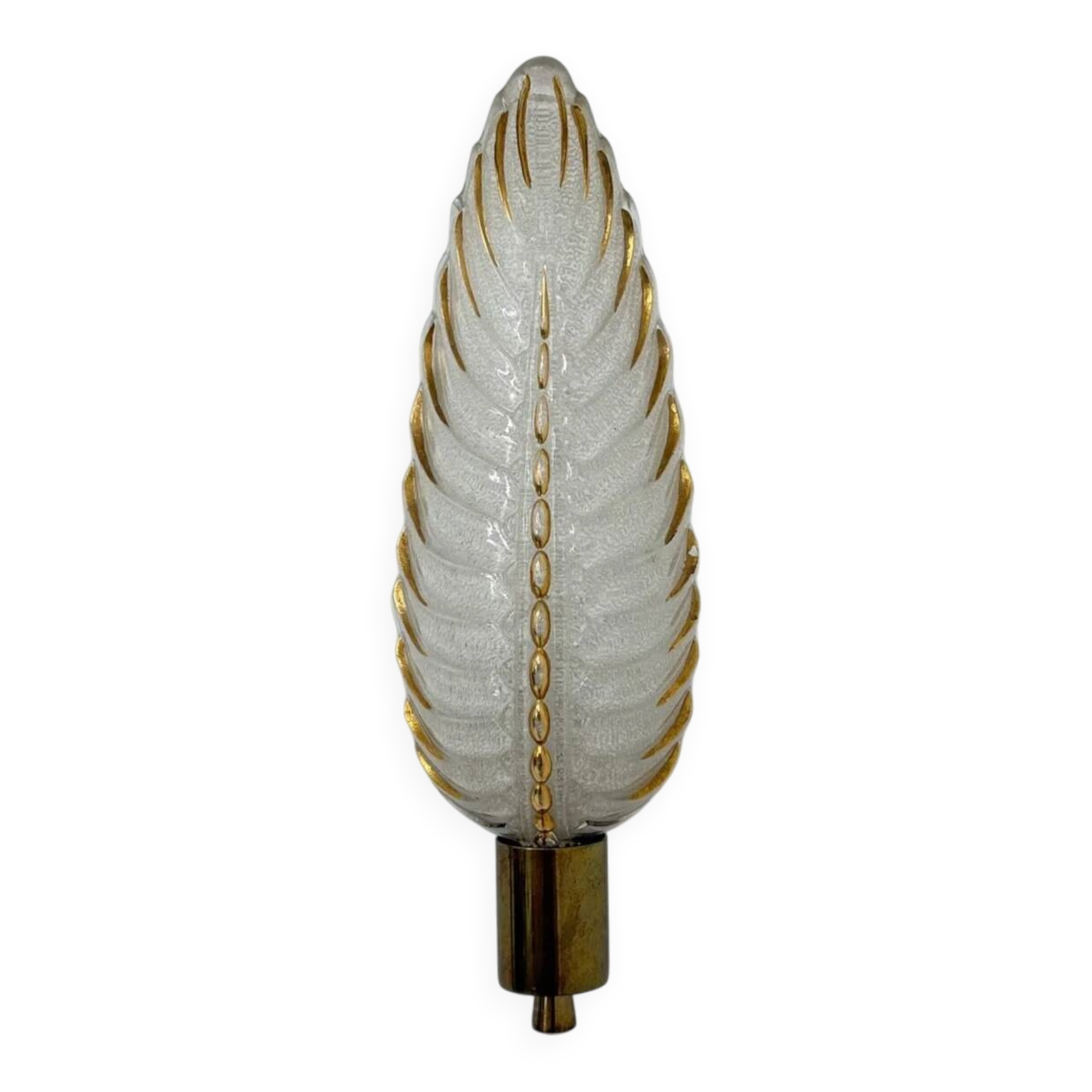 Art Deco brass and glass sconce by Ezan, France, 1940s