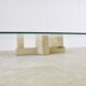 Vintage travertine coffee table Italy , 1970s