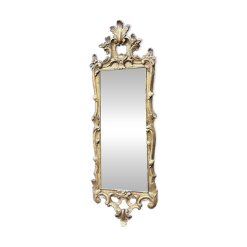 Carved and gilded wooden mirror, late 18th century