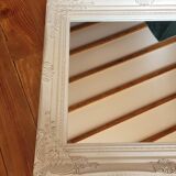 Large white wooden mirror