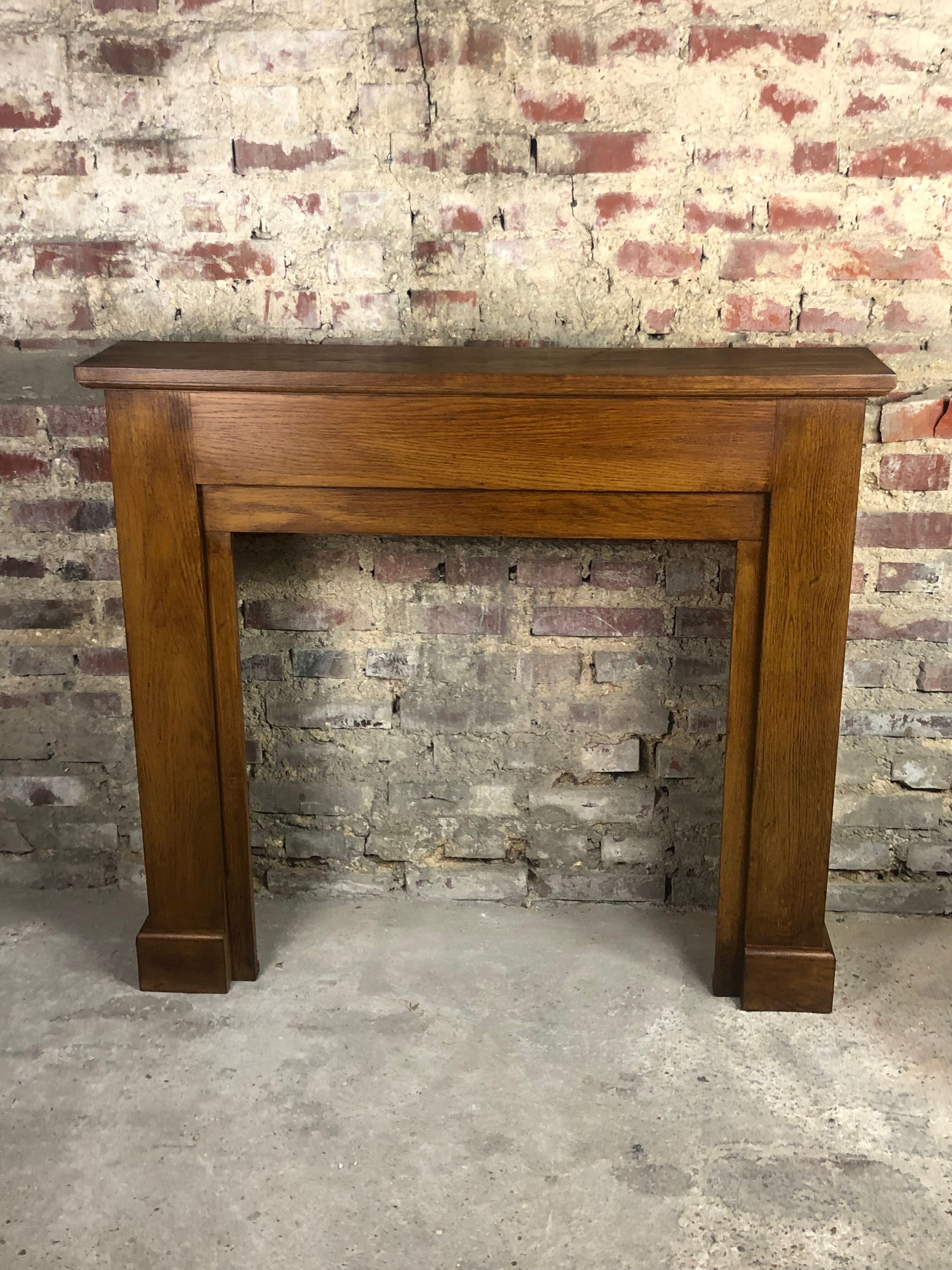 Fireplace surround in light oak 1980s