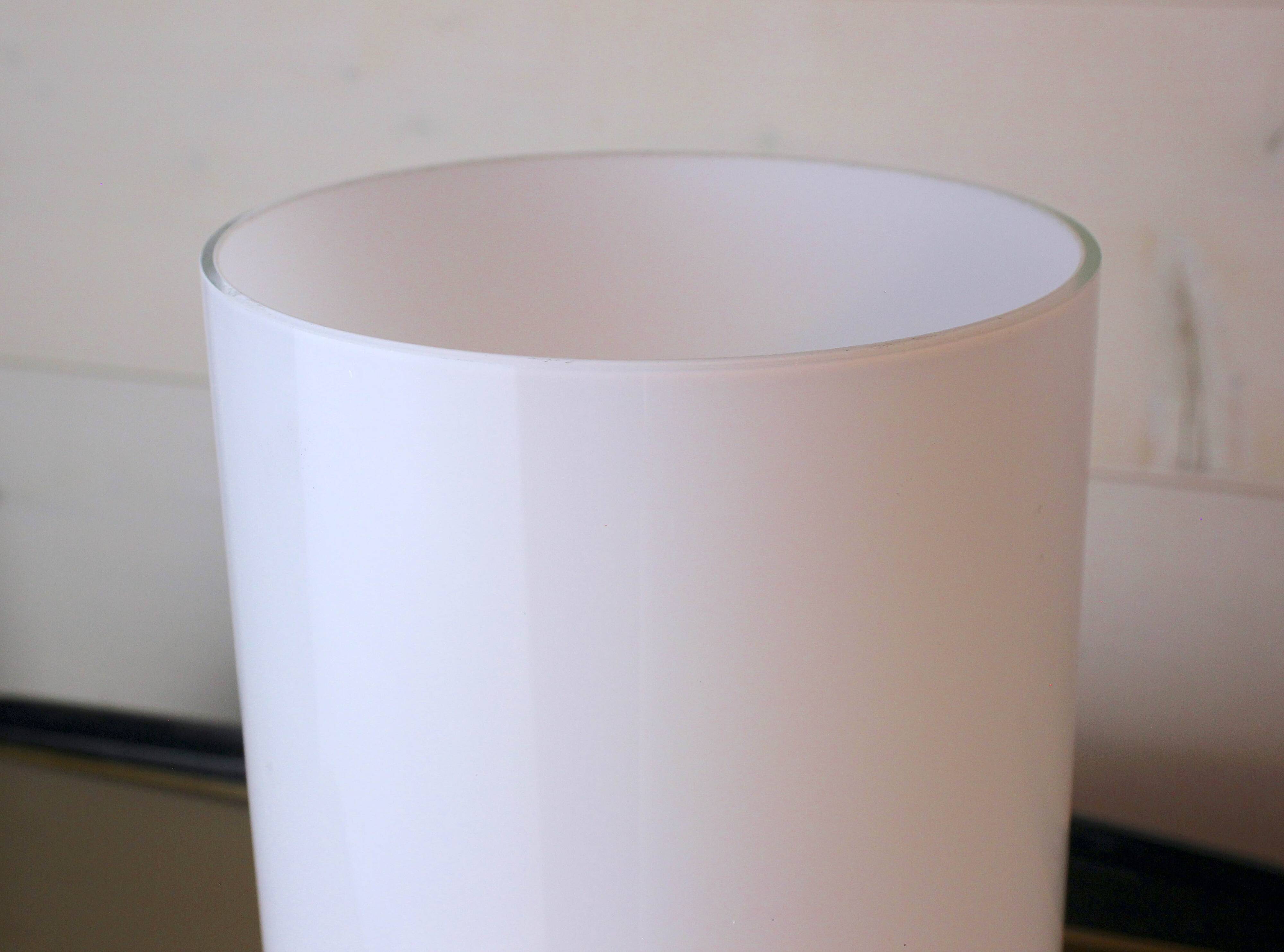 White Murano Vase, Italy 1970s