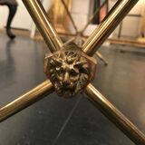 Coffee table in brass and opaline Raphael of the 1960s